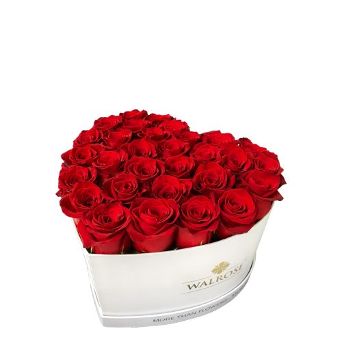 Cadou Valentine's Day Walrose cutie cu trandafiri idee de cadou cutie mare alba